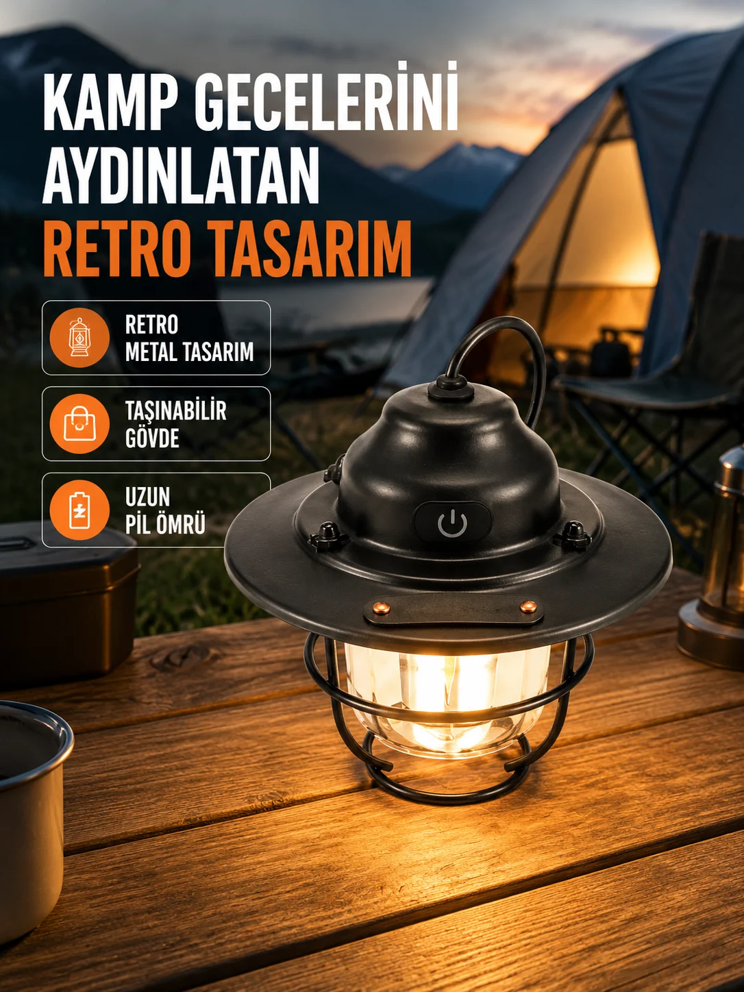 Dekoratif ve Fonksiyonel Taşınabilir Kamp Gece Lambası Fiyatı, Yorumları ve Özellikleri
