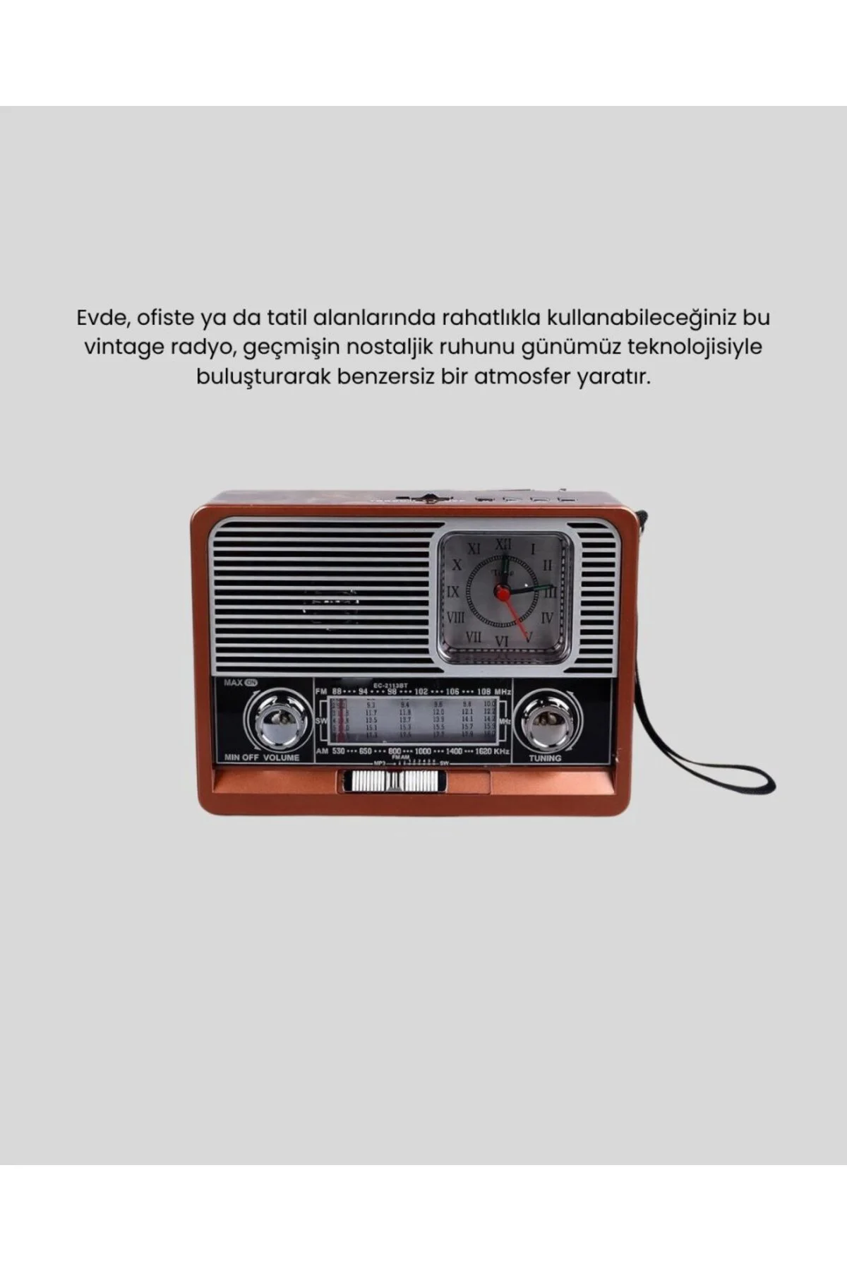 Dekoratif Vintage Radyo – Klasik Görünüm, Modern Fonksiyon Ve Uzun Ömürlü Kullanım