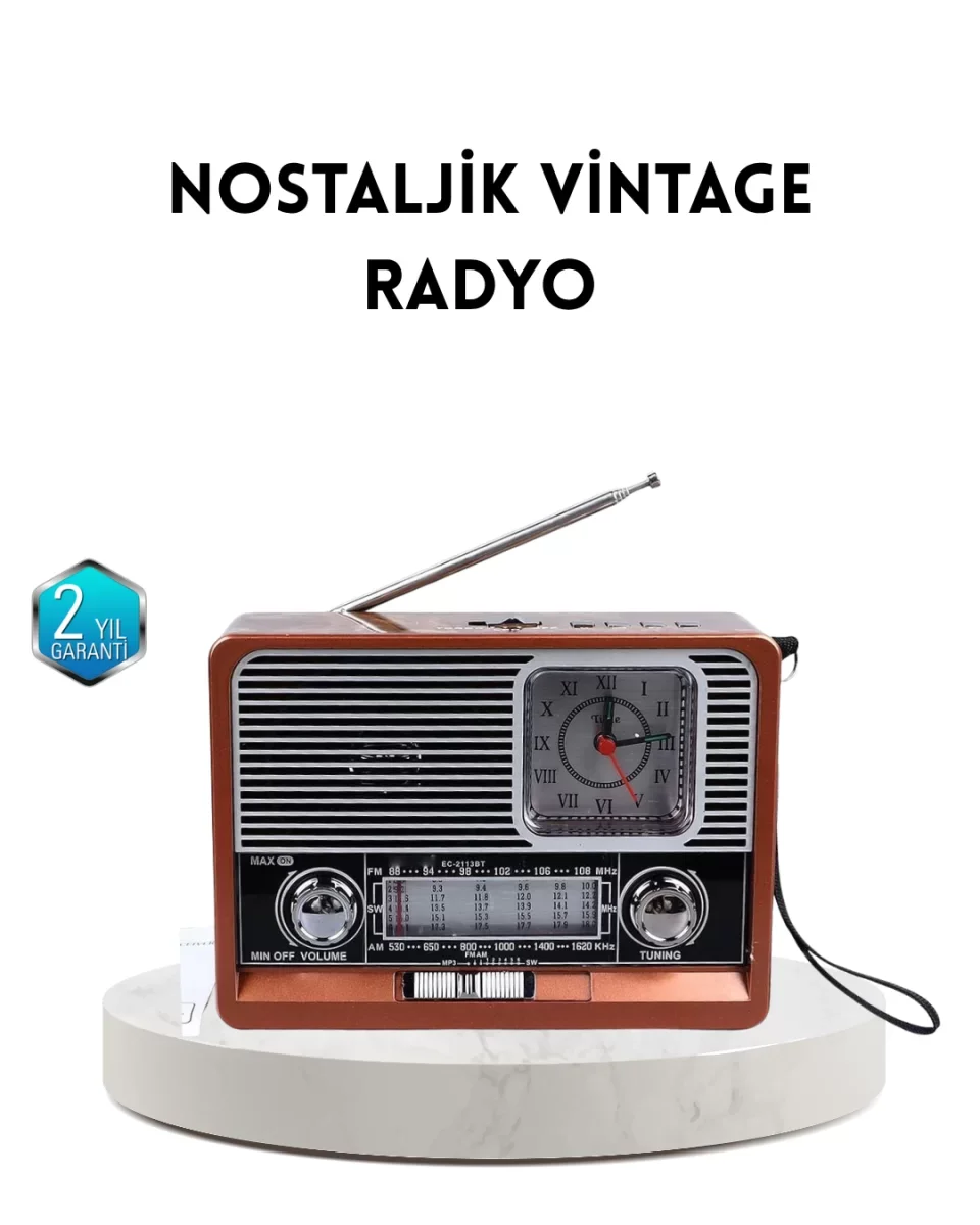 Dekoratif Vintage Radyo – Klasik Görünüm, Modern Fonksiyon ve Uzu