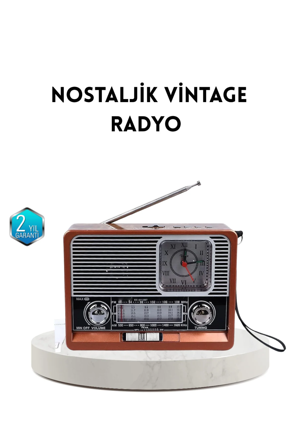 Dekoratif Vintage Radyo – Klasik Görünüm, Modern Fonksiyon ve Uzun Ömürlü Kullanım