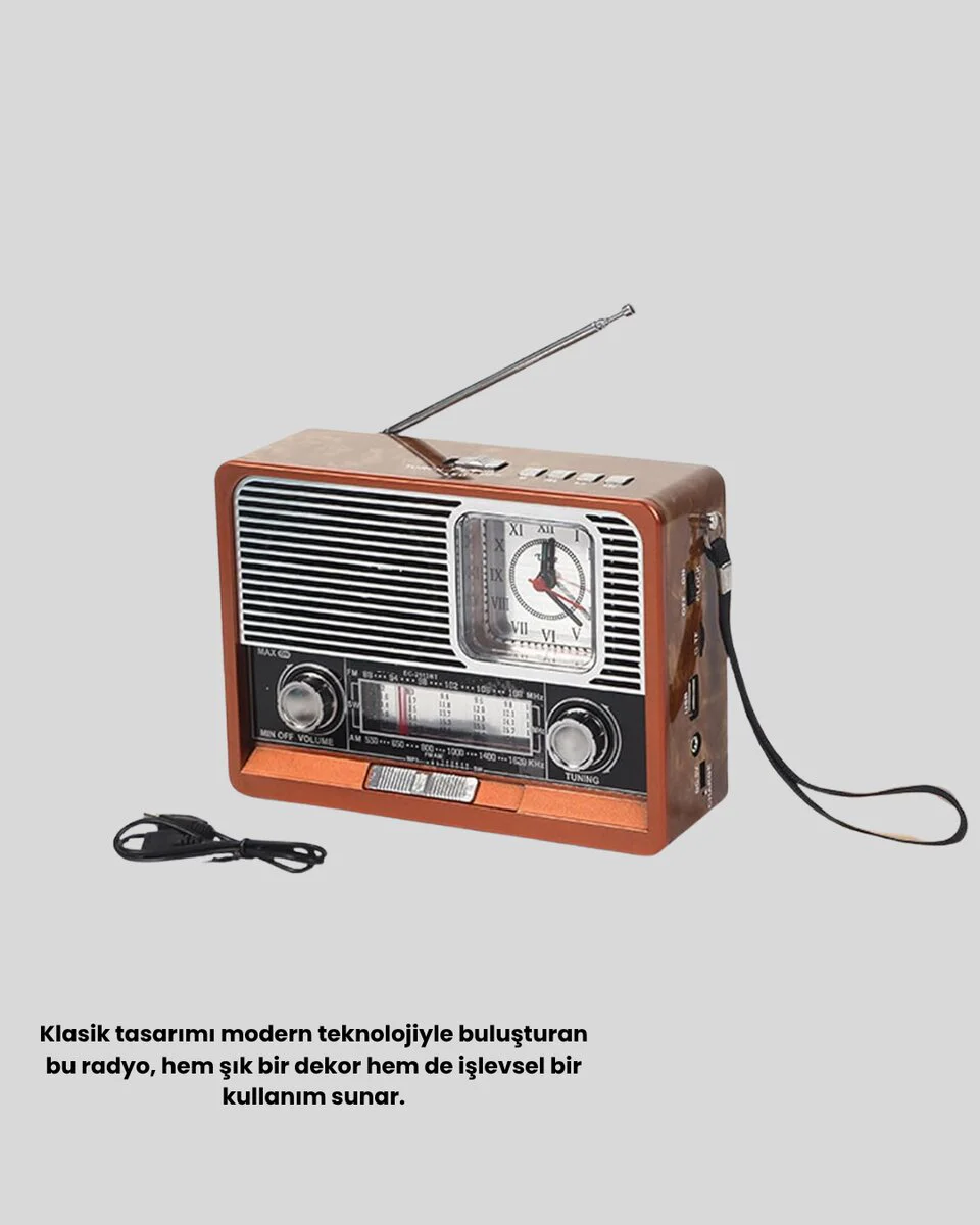 Dekoratif Vintage Radyo – Klasik Görünüm, Modern Fonksiyon ve Uzun Ömürlü Tasarım