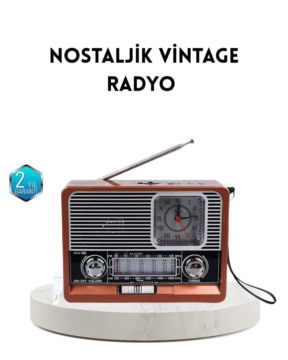 Dekoratif Vintage Radyo – Klasik Görünüm, Modern Fonksiyon ve Uzun Ömürlü Tasarım