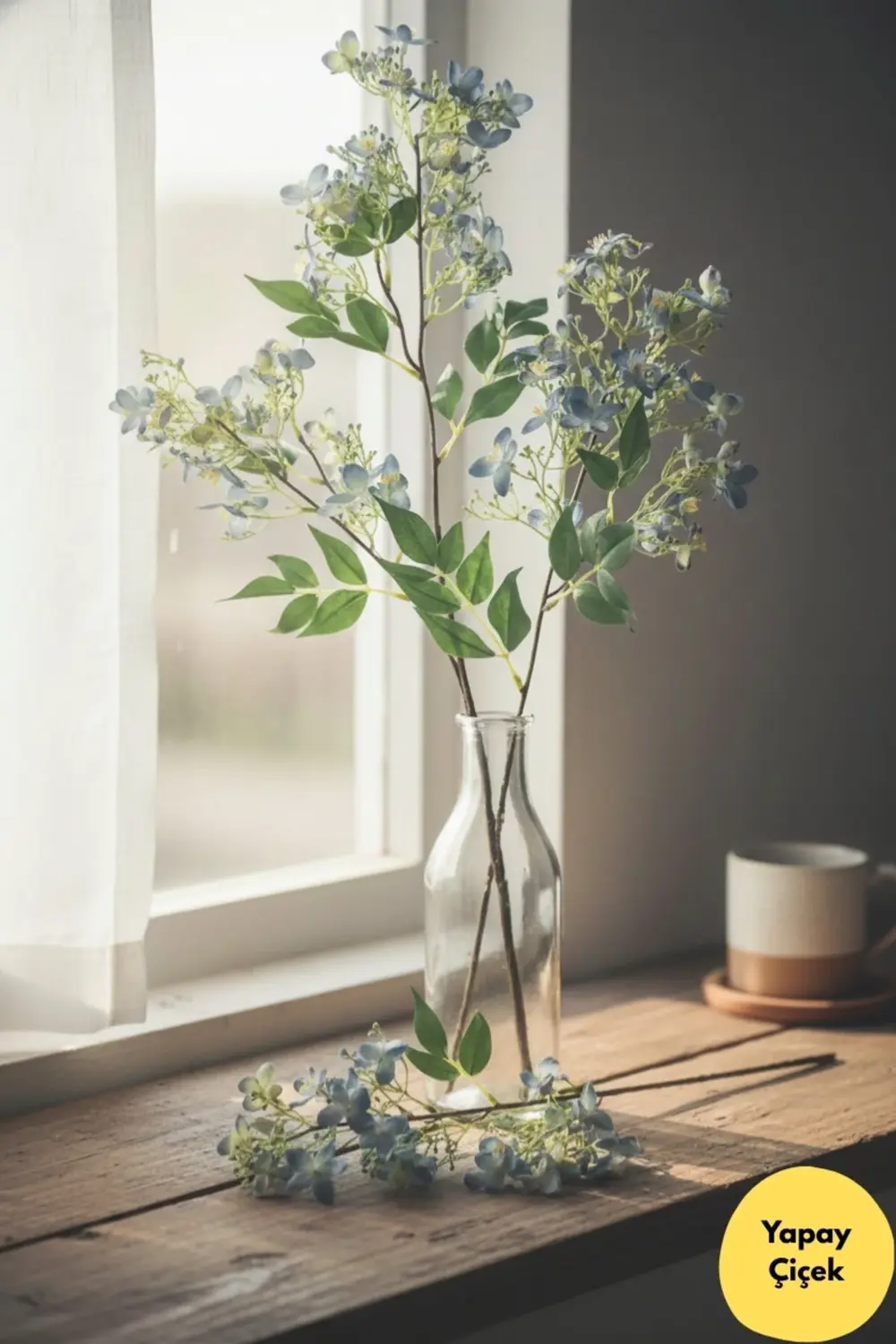 Dekoratif Yaban Dağ Çiçeği Dalı - 83 CM Uzun Boy (TEK DAL)