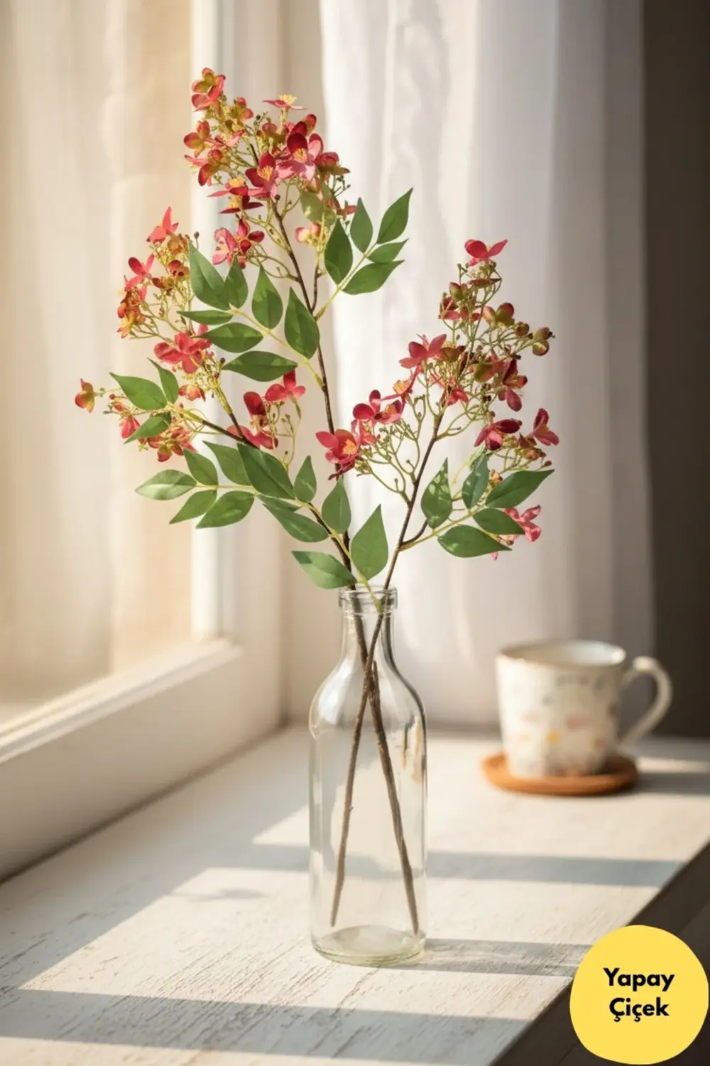 Dekoratif Yaban Dağ Çiçeği Dalı - 83 CM Uzun Boy (TEK DAL)