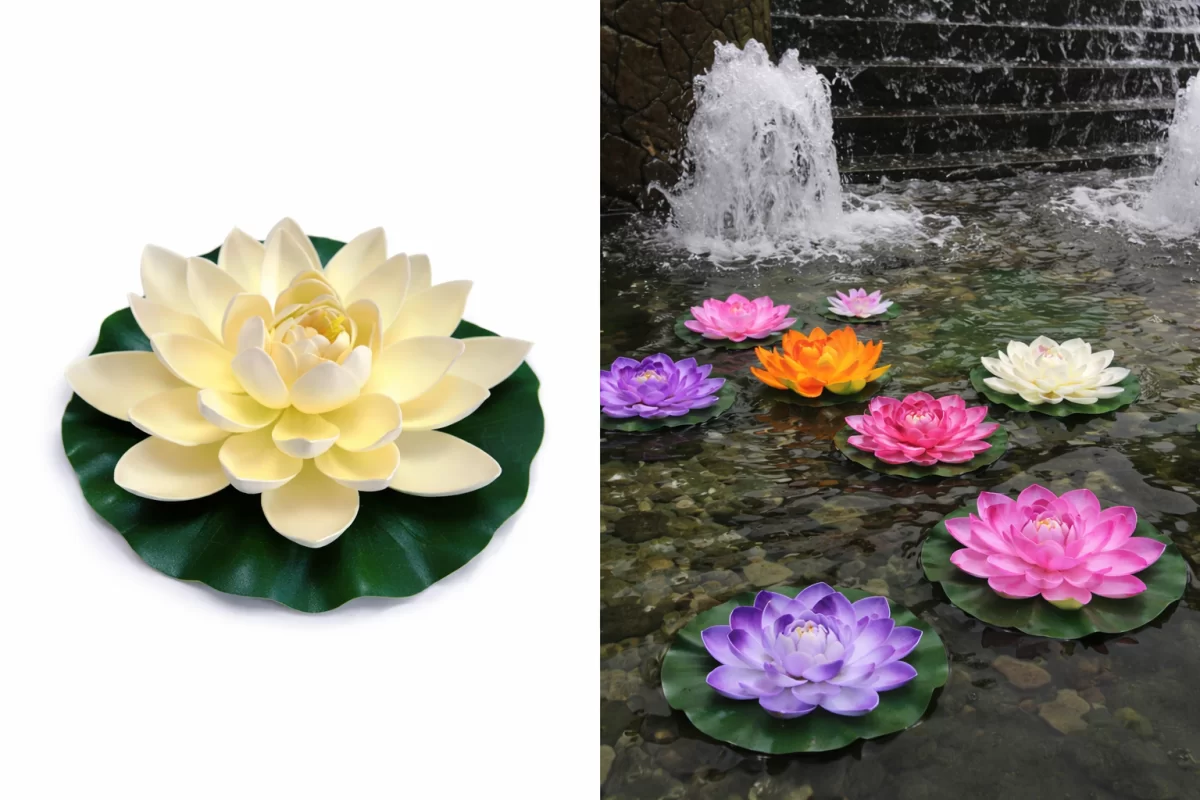 Dekoratif Yapay Lotus Çiçeği Suya Dayanıklı, Gerçekçi Tasarım, Ha Dekoratif Yapay Lotus Çiçeği Suya Dayanıklı, Gerçekçi Tasarım, Ha