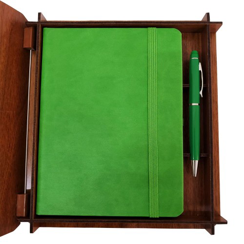 Dekoratif Yeşil Deri Kaplama Defter Ahşap Kutulu Hediyelik Vip Se Dekoratif Yeşil Deri Kaplama Defter Ahşap Kutulu Hediyelik Vip Se