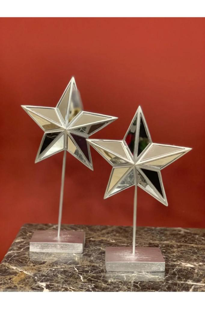 Dekoratif yıldız biblo 2 li polyester