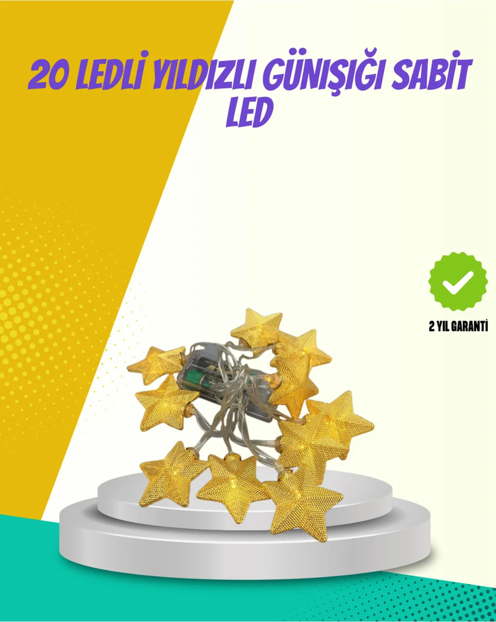 Dekoratif Yıldız Led Aydınlatma 20 Ledli 5 Metre Günışığı Diğer