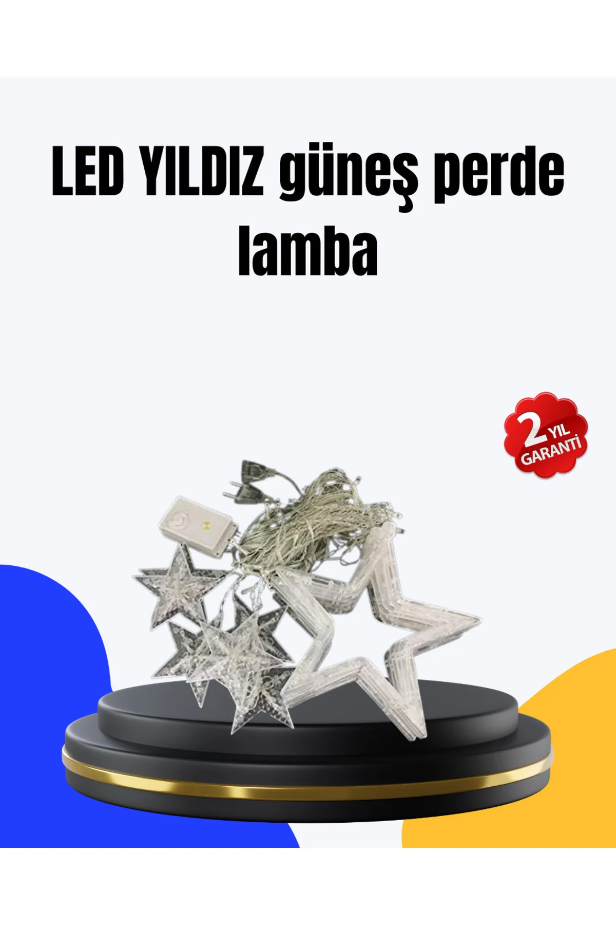 Dekoratif Yıldız Peri Led Perde 3X3 Metre Ortam Işığı