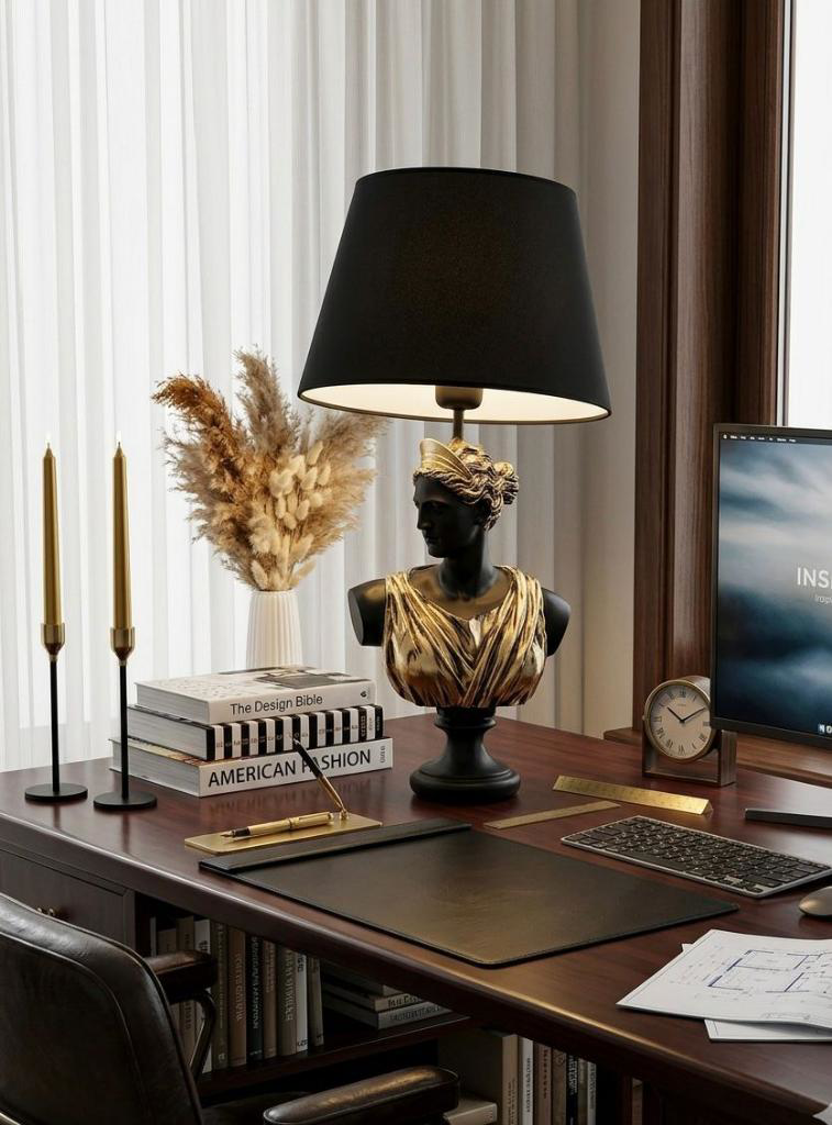 Dekoratif Yunan Tanrısı Diana Model Abajur  Biblo