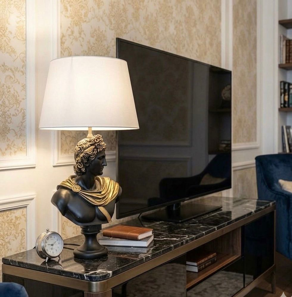 Dekoratif Yunan Tanrısı Apllo Model Abajur  Biblo