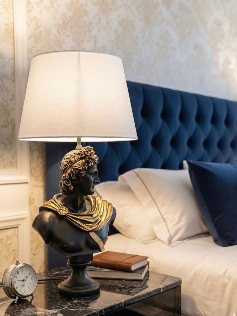 Dekoratif Yunan Tanrısı Apllo Model Abajur  Biblo