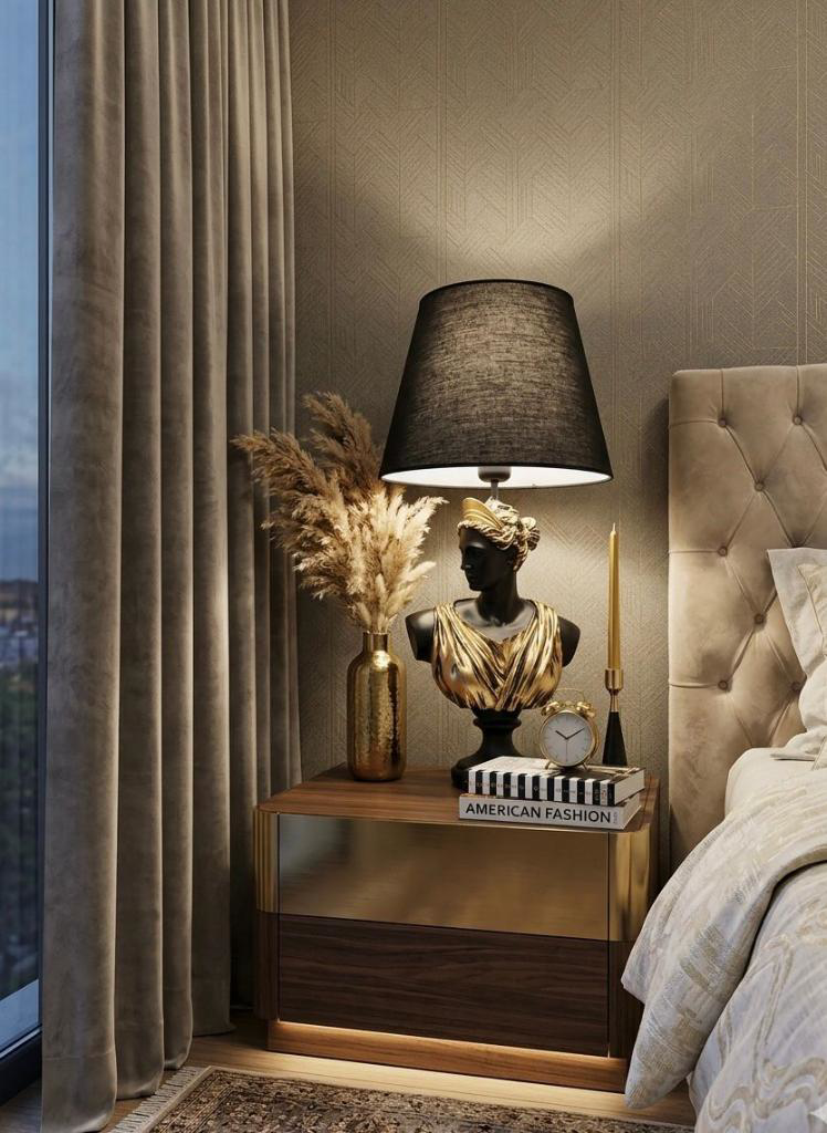 Dekoratif Yunan Tanrısı Diana Model Abajur  Biblo