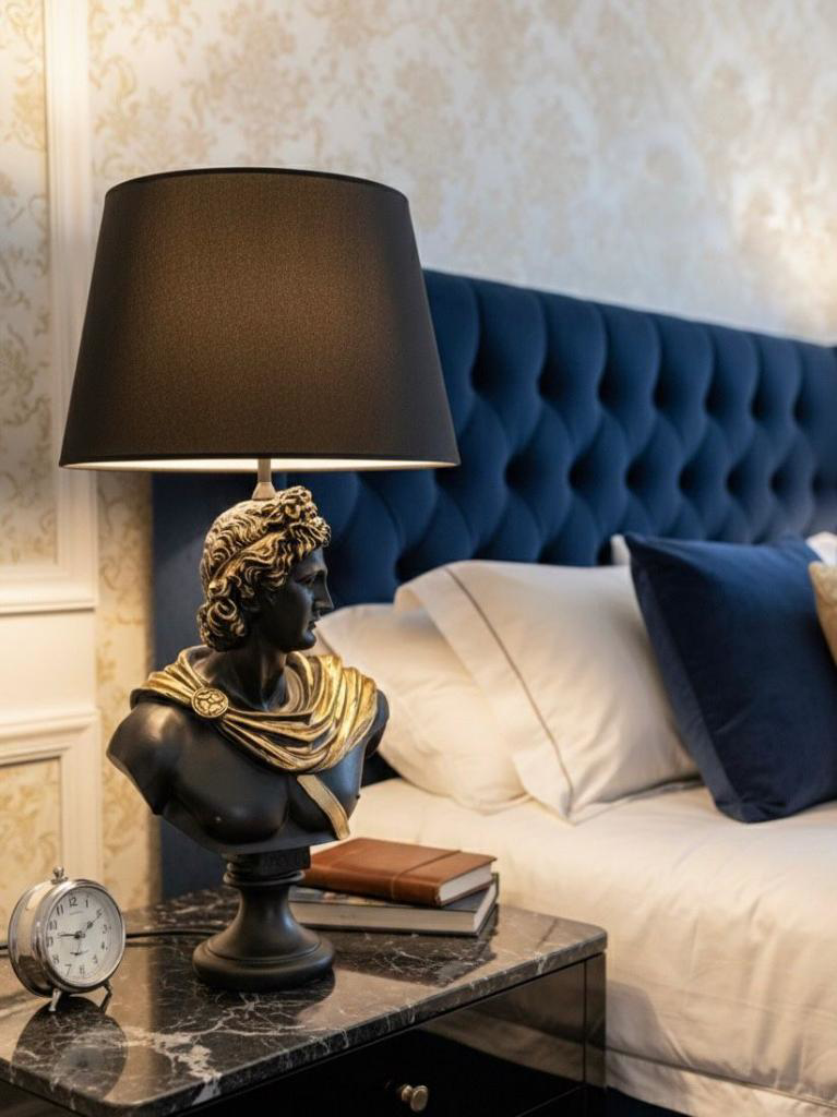 Dekoratif Yunan Tanrısı Apllo Model Abajur  Biblo