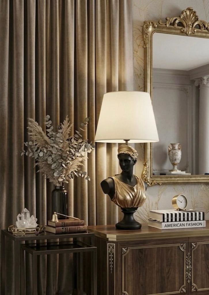 Dekoratif Yunan Tanrısı Diana Model Abajur  Biblo