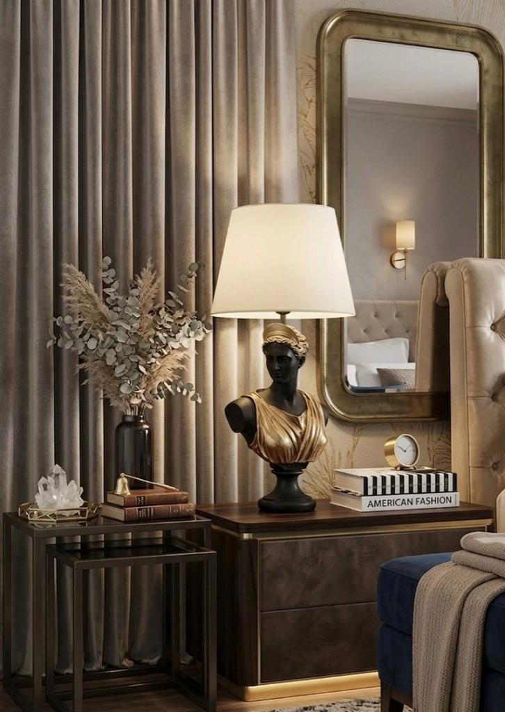 Dekoratif Yunan Tanrısı Diana Model Abajur  Biblo