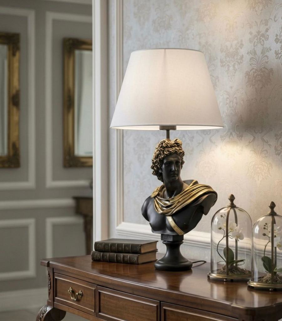 Dekoratif Yunan Tanrısı Apllo Model Abajur  Biblo