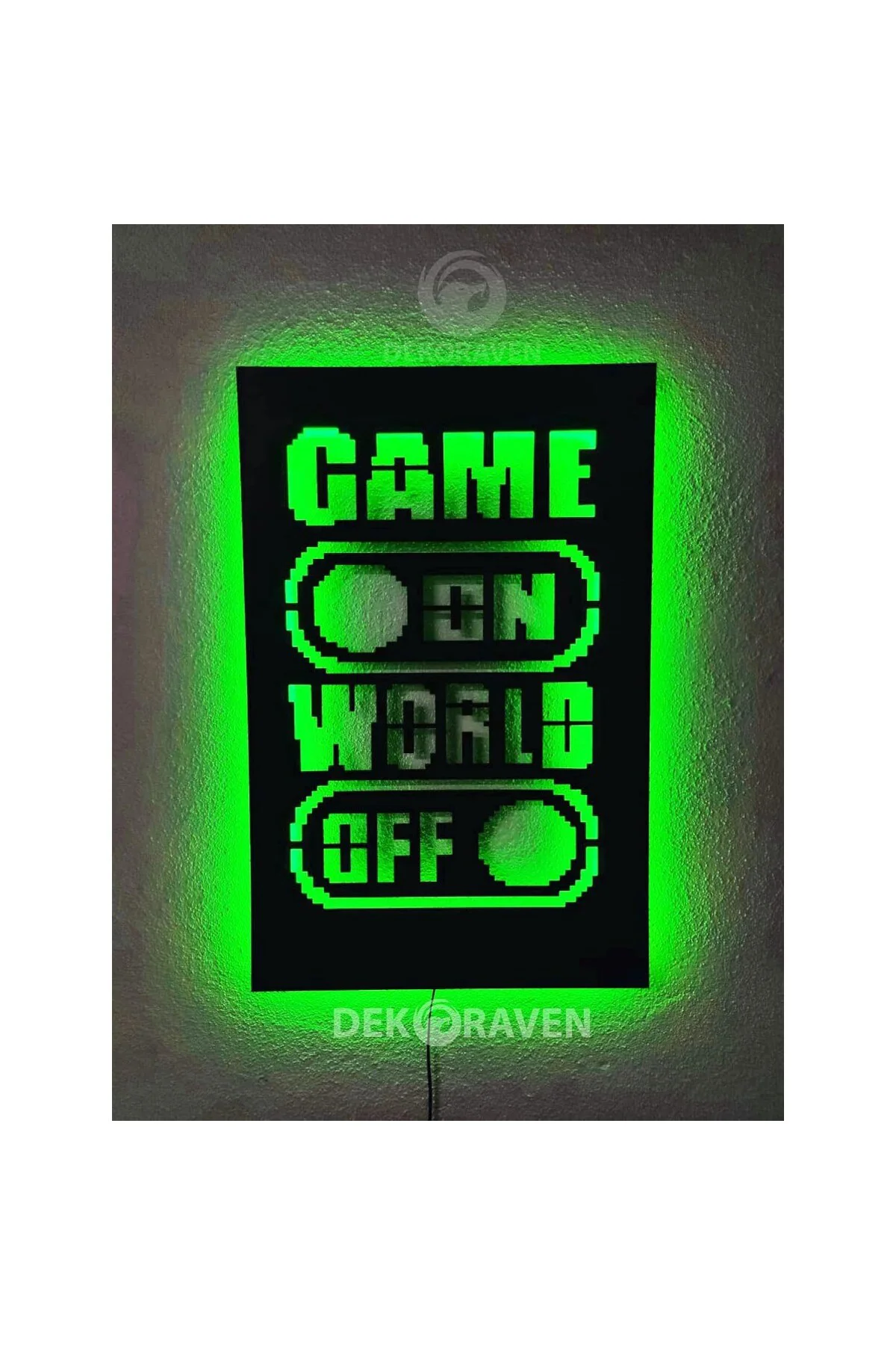 dekoraven Gamer Led Işıklı Tablo yeşil