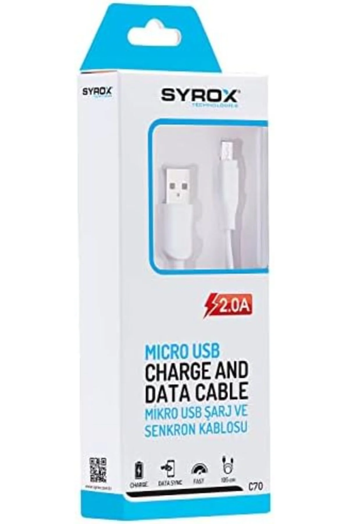 dekordelisi store SYROX C70 2.0 MAH S6/S7 1.2 MT Mikro Kablo, Bey