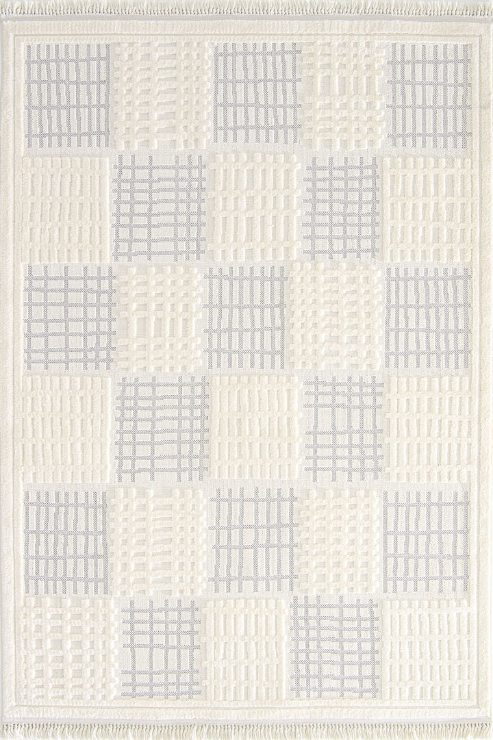 Dekorenti Halı Polo Koleksiyonu Saçaklı Dekoratif Halı 7807 Krem