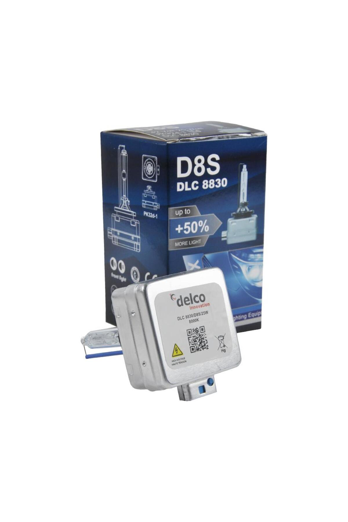 Delco D8s 8000k %50 Fazla Işık Buz Mavisi Oem Xenon Far Ampulü