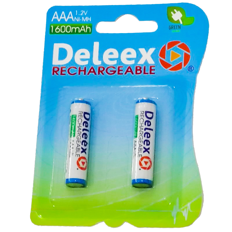 DELEEX 1600 MAH 1.2V İNCE KALEM AAA ŞARJLI PİL 2Lİ PAKET (4741)