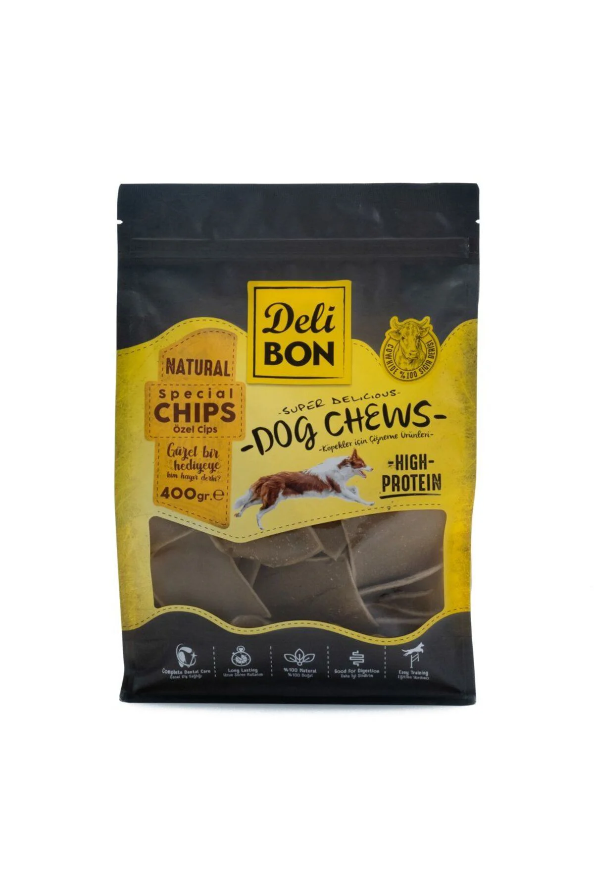 Delibon Gerçek Deriden Natural Cips 400 Gr Torba