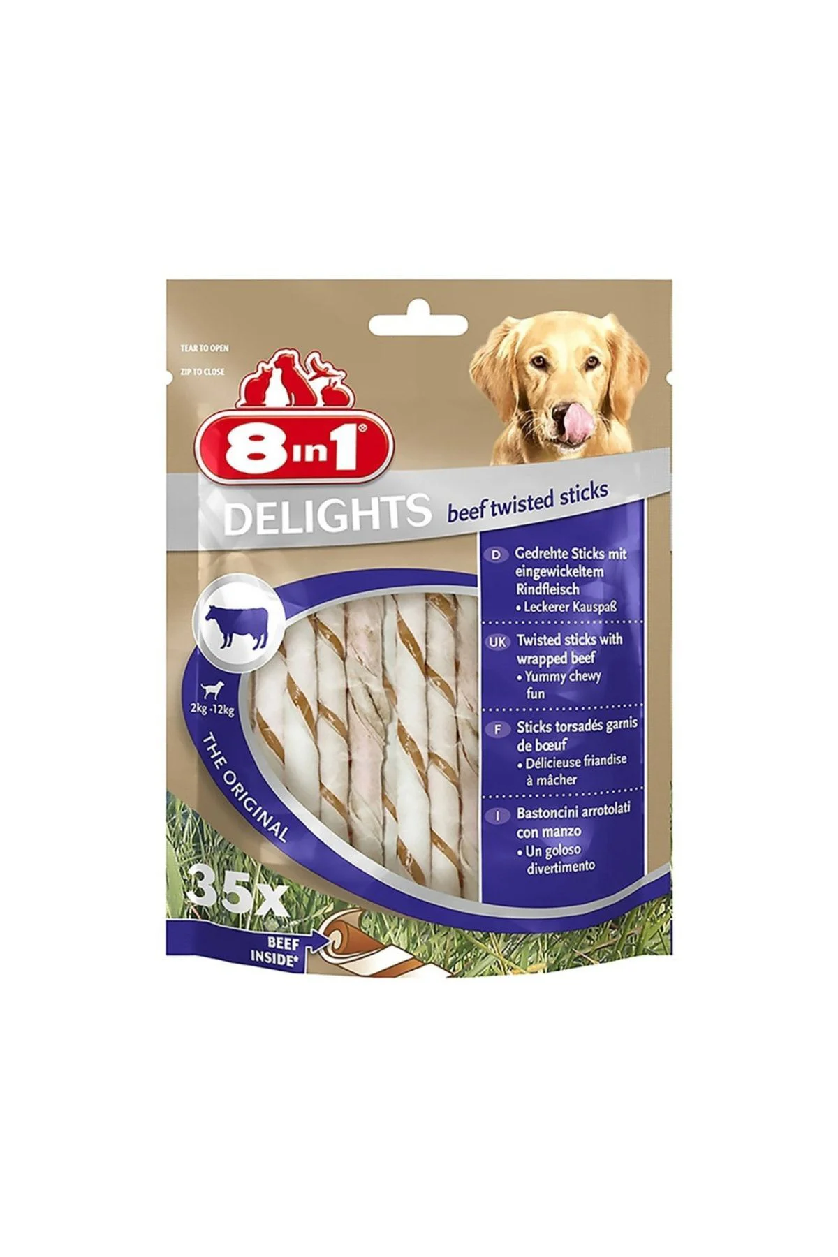 Delights Twisted Sticks Biftekli Ağız Bakım Kemiği 35 Li 190 Gr