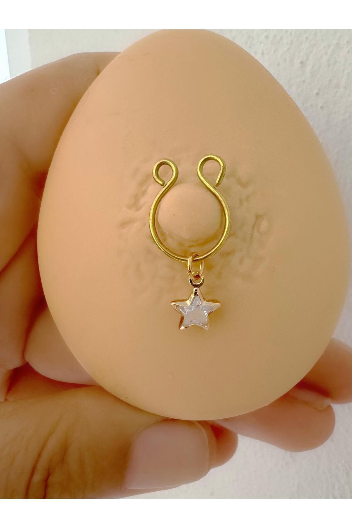 delik gerektirmeyen sıkıştırma fake meme ucu nipple piercingi