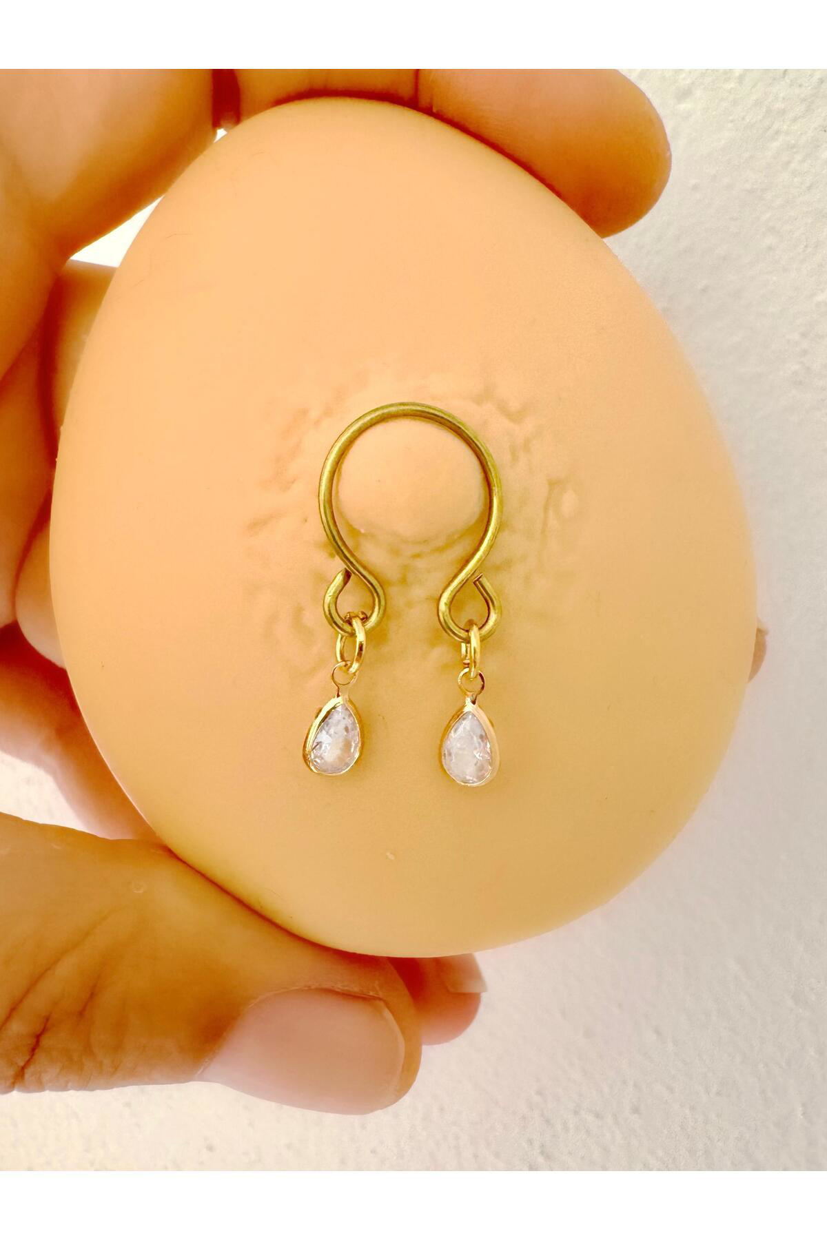 delik gerektirmeyen sıkıştırma fake meme ucu nipple piercingi