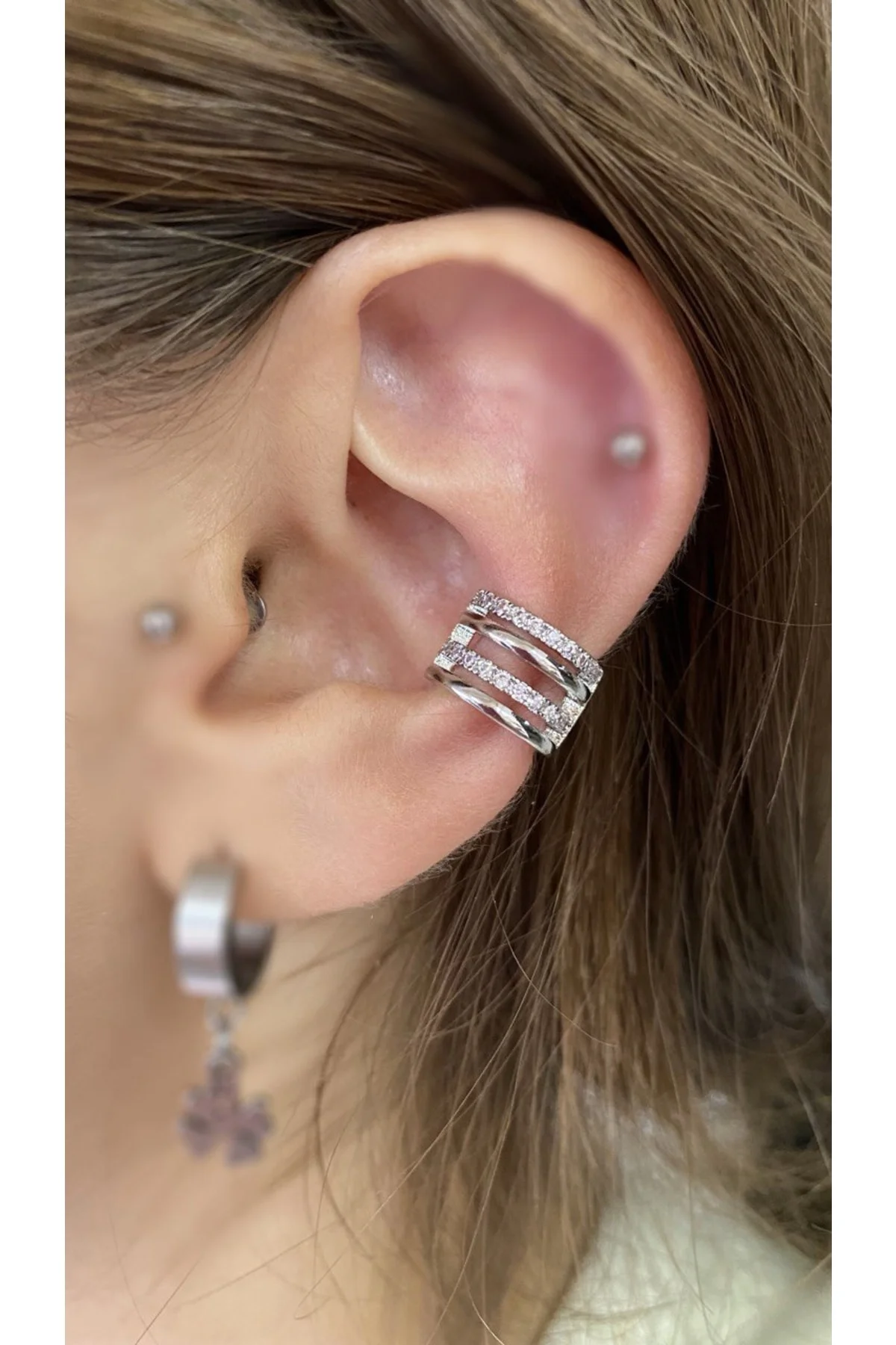 Delik Gerektirmeyen Kararmaz Sıkıştırma Earcuff Kıkırdak Conch Küpesi Delik Gerektirmeyen Kararmaz Sıkıştırma Earcuff Kıkırdak Conch Küpesi