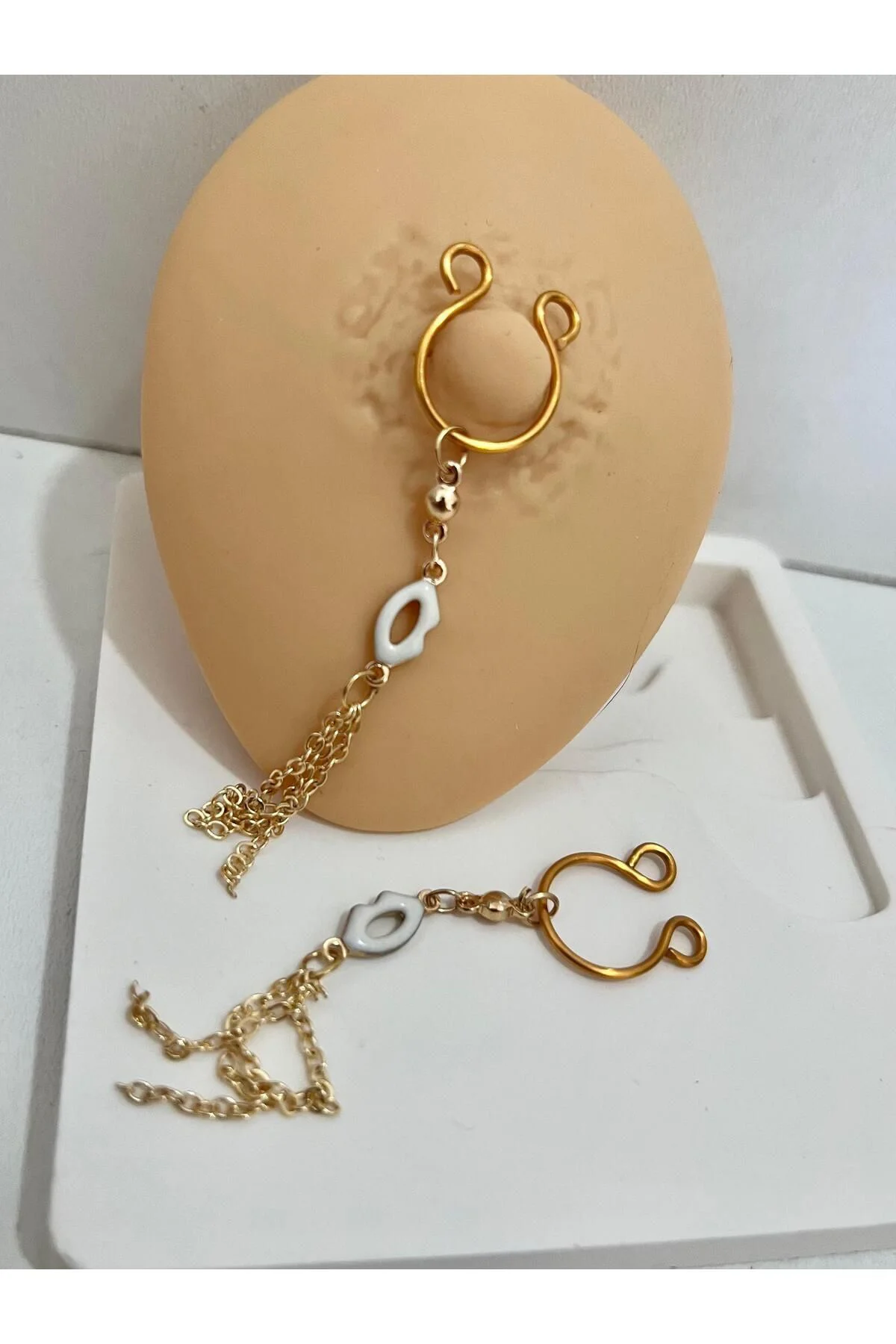 delik gerektirmeyen dudaklı sıkıştırma fake meme ucu nipple piercingi