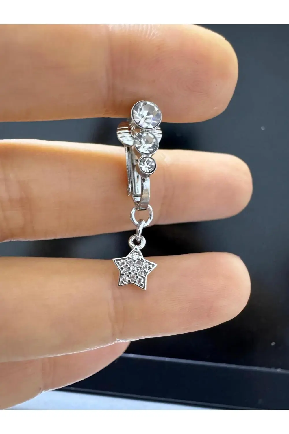 Arescollection Deliksiz ( Delik Gerektirmeyen ) Klipsli Sıkıştırmalı Zirkon Taşl