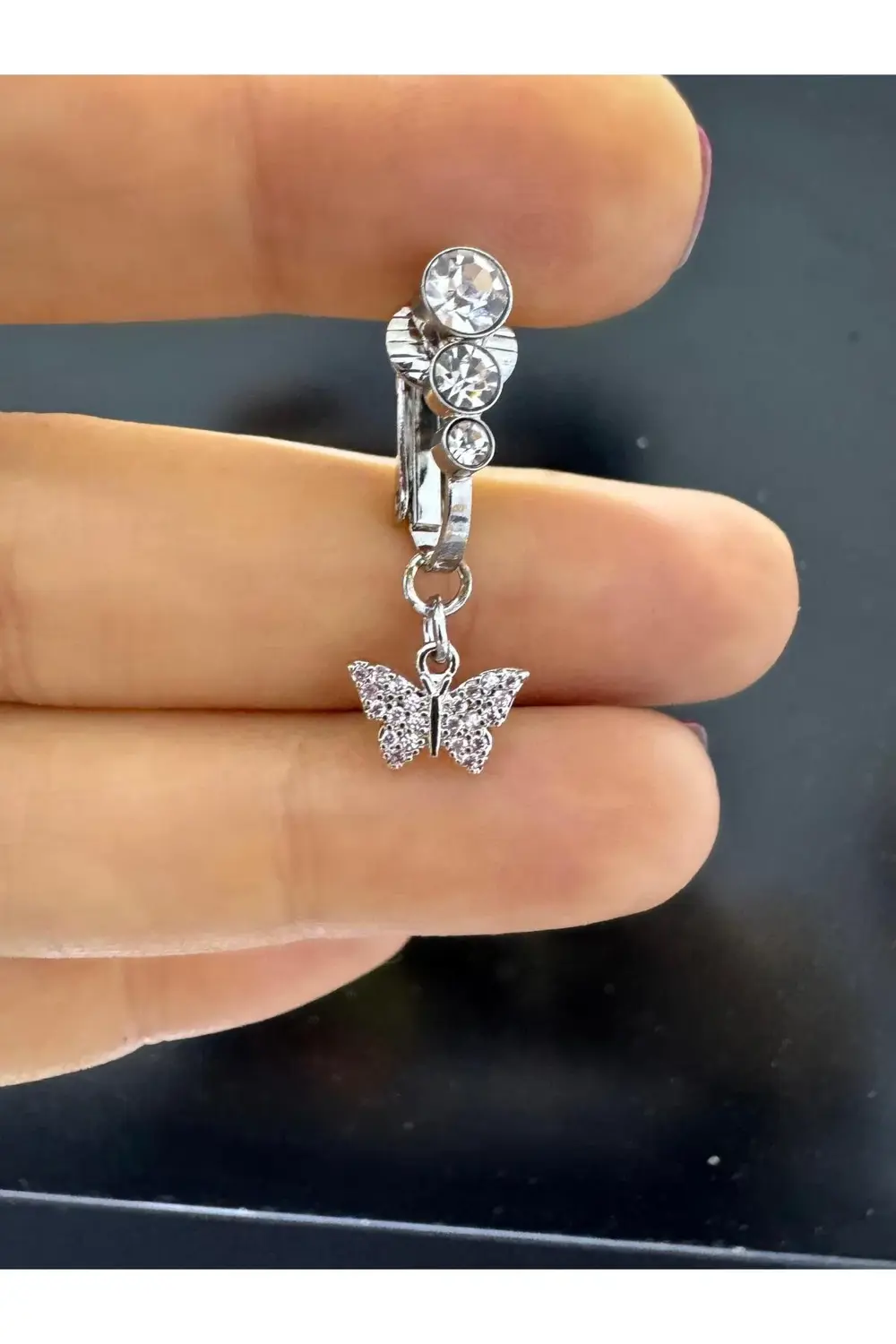 Arescollection Deliksiz ( Delik Gerektirmeyen ) Klipsli Sıkıştırmalı Zirkon Taşl