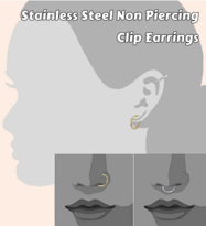 DELİKSİZ SIKIŞTIRMA FAKE PİERCİNG TÜM BÖLGELERE UYGUN  2 ADET PİE