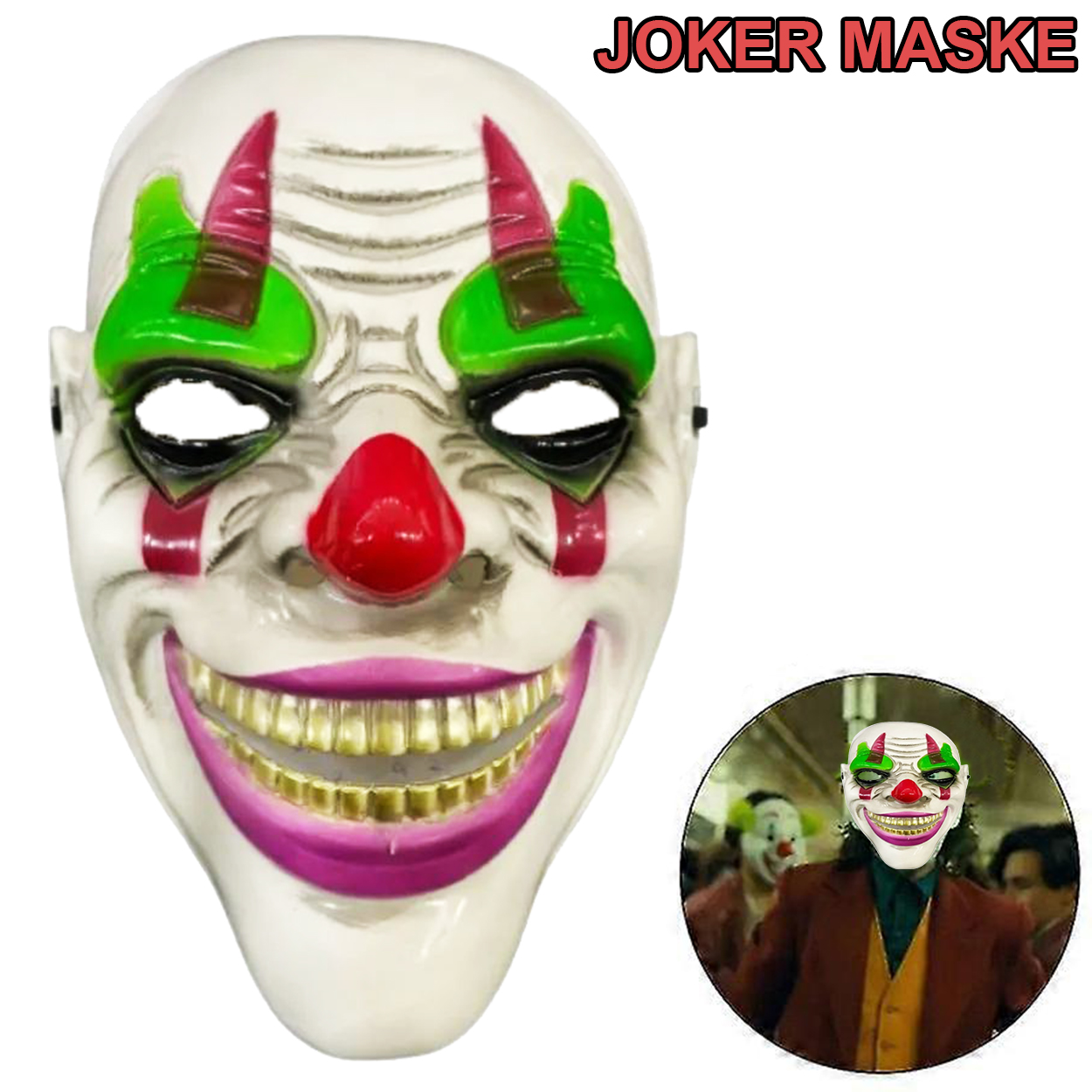 Delirten Gülüş Psikopat Palyaço Temalı Joker Maskesi (4741)