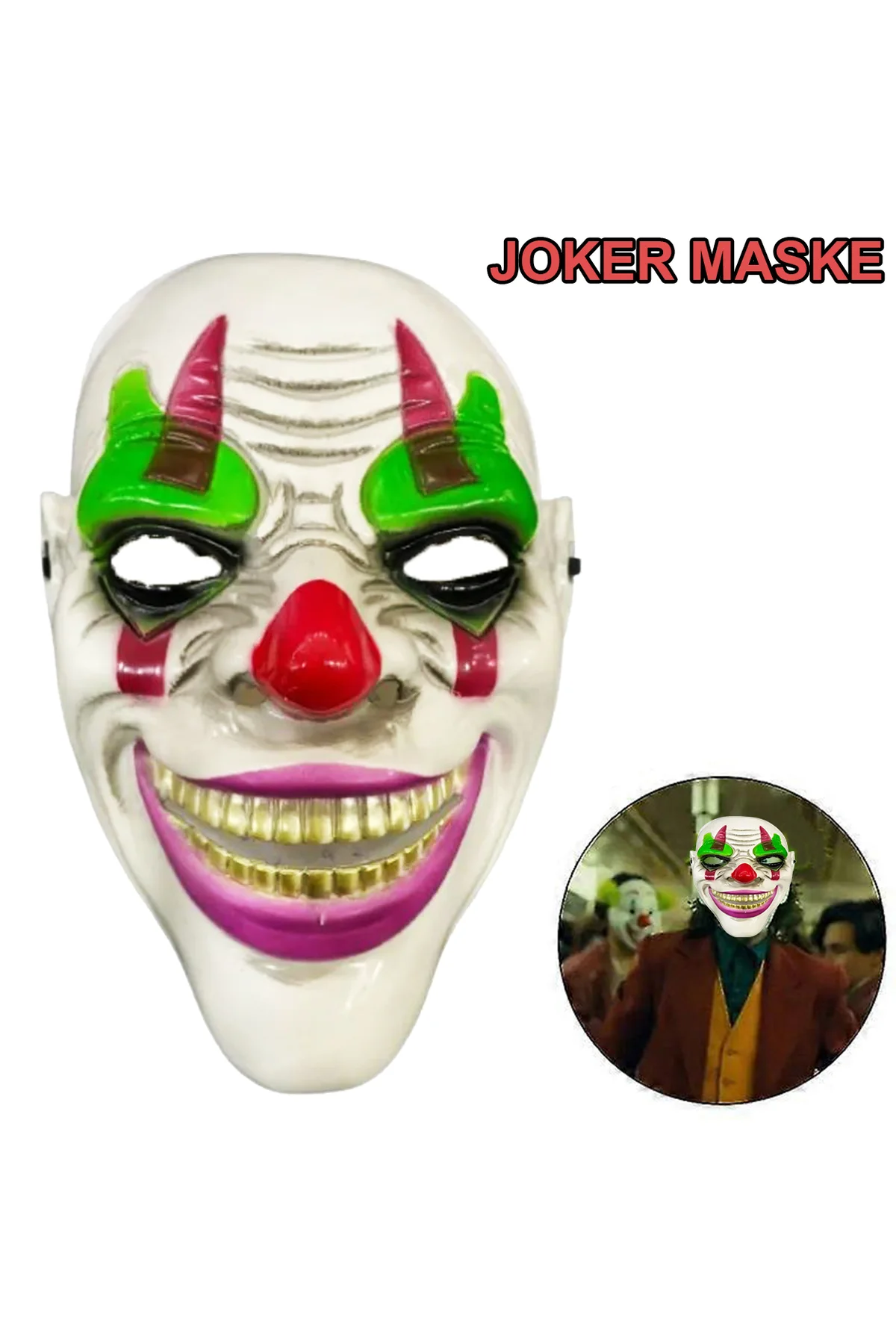 Delirten Gülüş Psikopat Palyaço Temalı Joker Maskesi (5060)