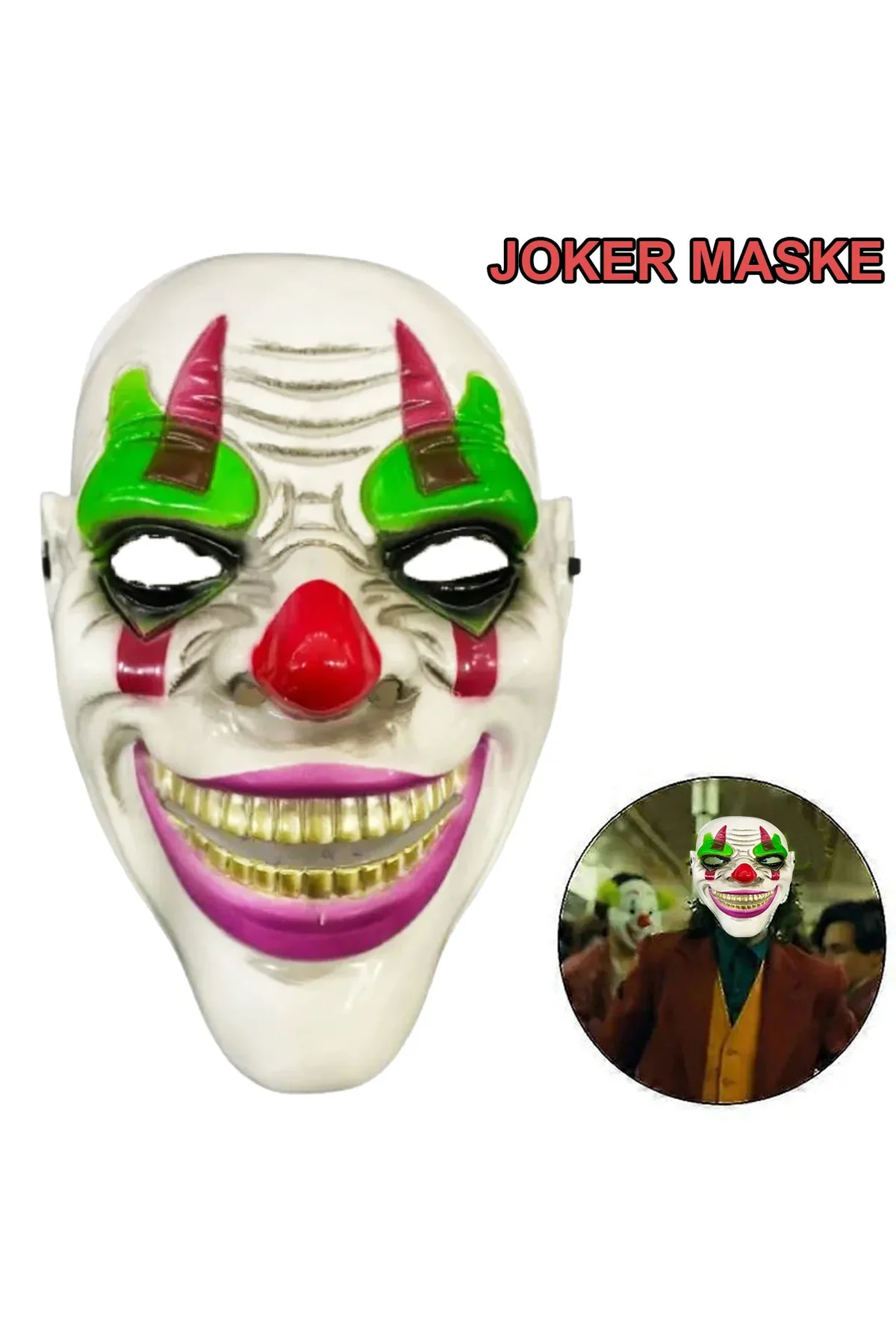 Delirten Gülüş Psikopat Palyaço Temalı Joker Maskesi Delirten Gülüş Psikopat Palyaço Temalı Joker Maskesi