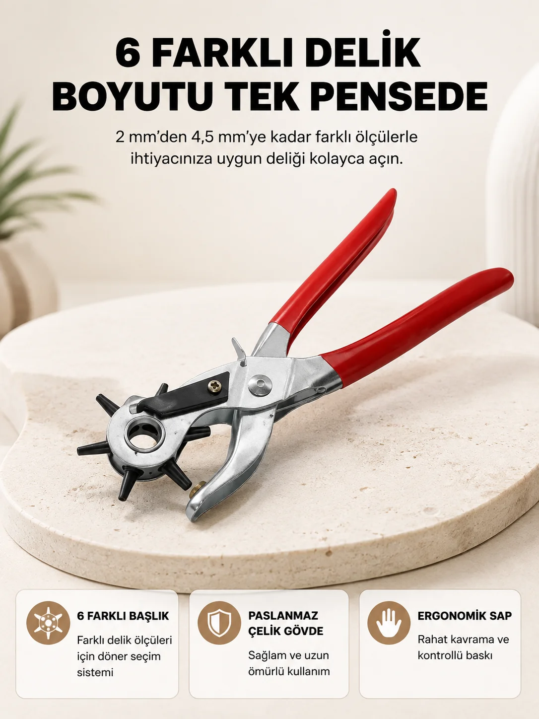 Delme Pensesi 6 Başlıklı Çok Amaçlı Paslanmaz Çelik Ergonomik Delme Pensesi 6 Başlıklı Çok Amaçlı Paslanmaz Çelik Ergonomik