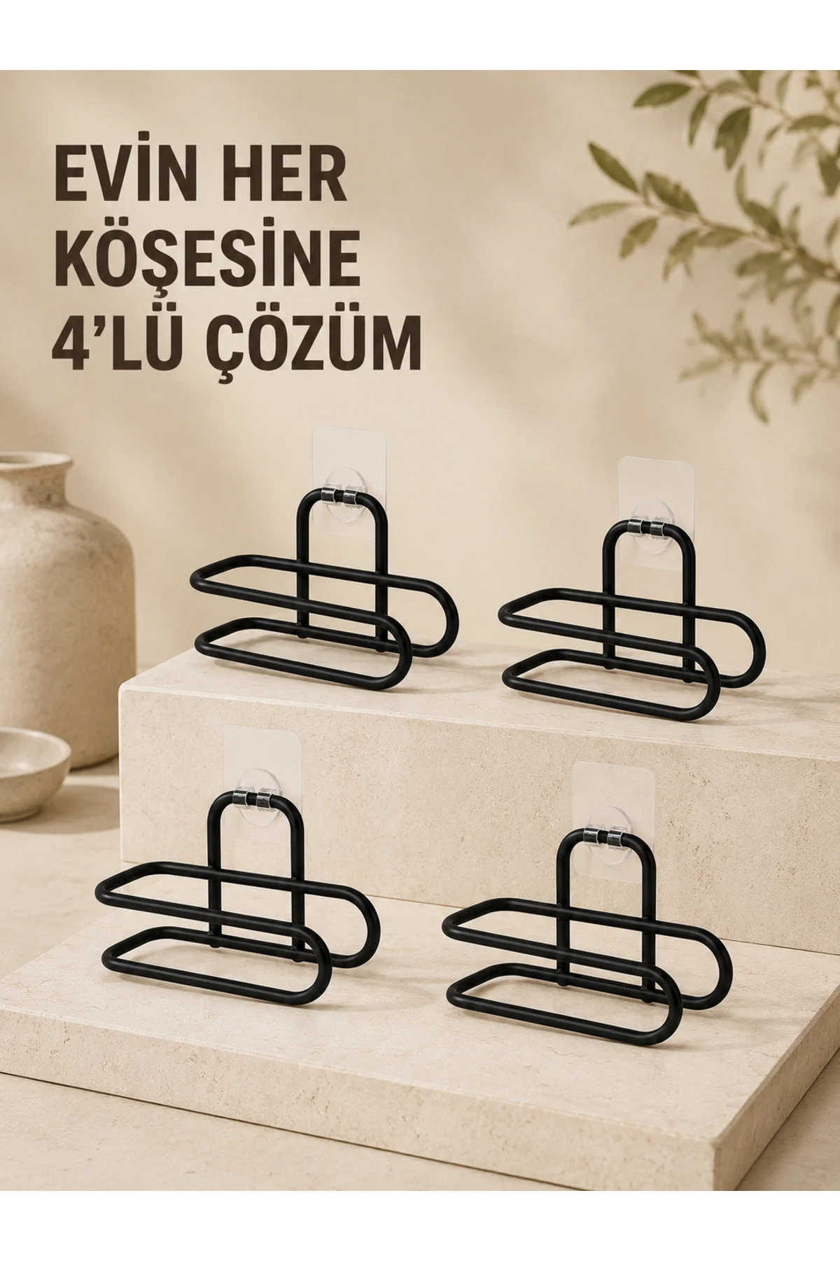 Delmeden Monte Tuvalet Kağıdı Askısı Siyah Metal Yapışkanlı Banyo Kağıtlığı 4’lü Set Delmeden Monte Tuvalet Kağıdı Askısı Siyah Metal Yapışkanlı Banyo Kağıtlığı 4’lü Set