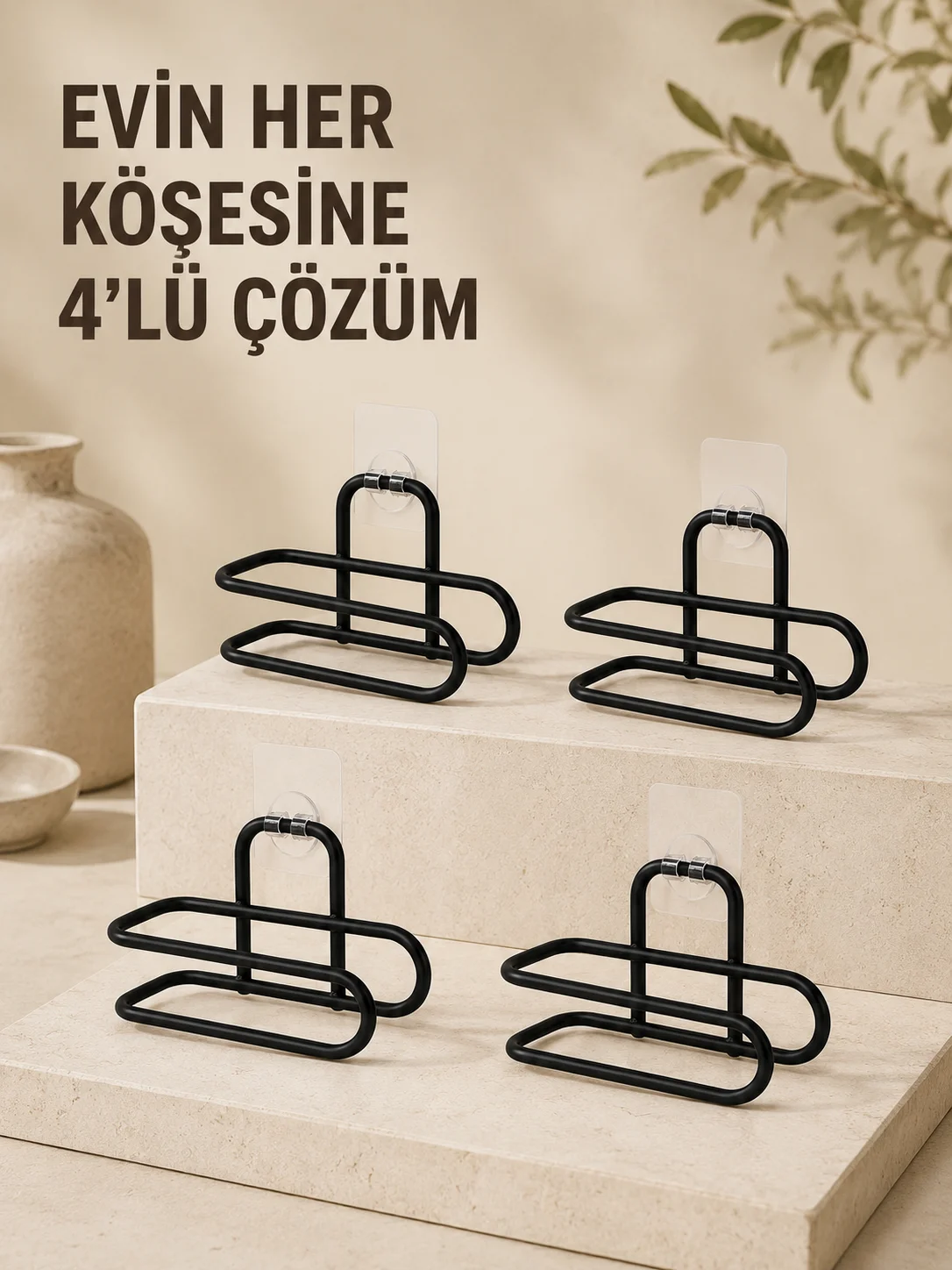 Delmeden Monte Tuvalet Kağıdı Askısı Siyah Metal Yapışkanlı Banyo Kağıtlığı 4’lü Set Delmeden Monte Tuvalet Kağıdı Askısı Siyah Metal Yapışkanlı Banyo Kağıtlığı 4’lü Set