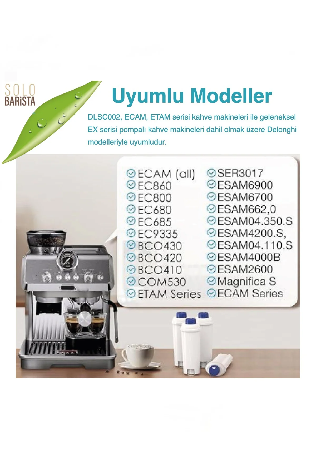 De'longhi Kahve Makinası Kireç Önleyici Su Arıtma Filtresi 6 Adet