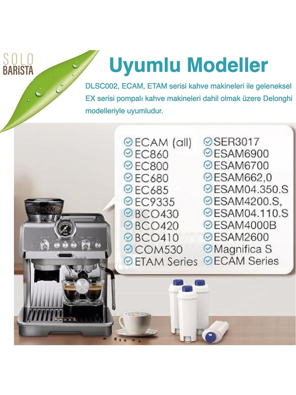 Delonghi Kahve Makinası Kireç Önleyici Su Arıtma Filtresi 6 Adet Delonghi Kahve Makinası Kireç Önleyici Su Arıtma Filtresi 6 Adet