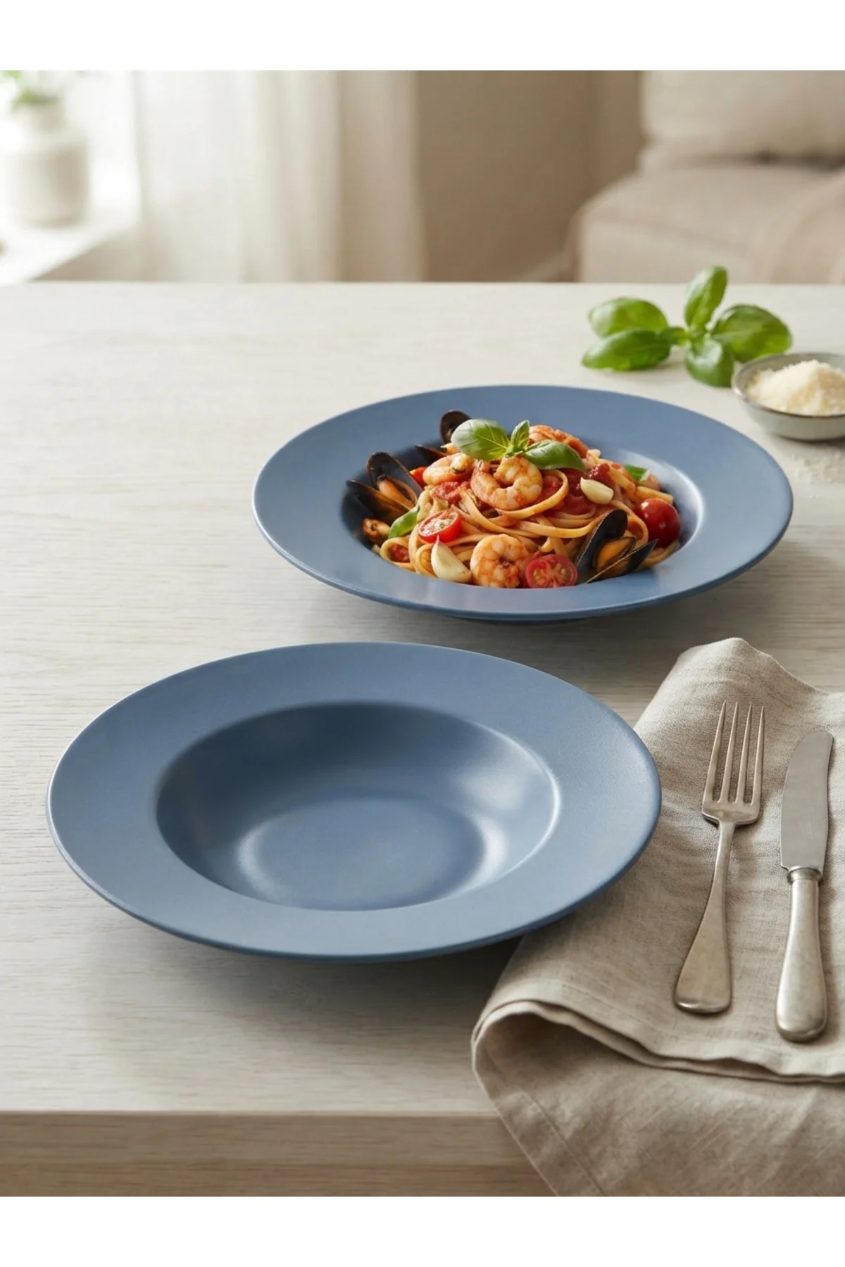 Delta Makarna Tabağı Mat Mavi 2 Adet 26 Cm Delta Makarna Tabağı Mat Mavi 2 Adet 26 Cm