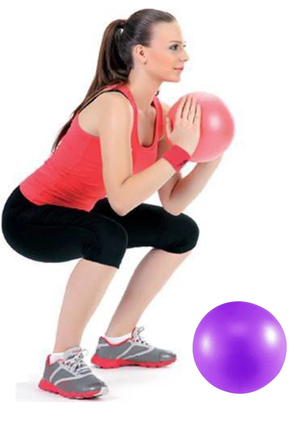 Delux 20 Cm Mor Pilates Topu Jimnastik Yoga Plates Egzersiz Topu 