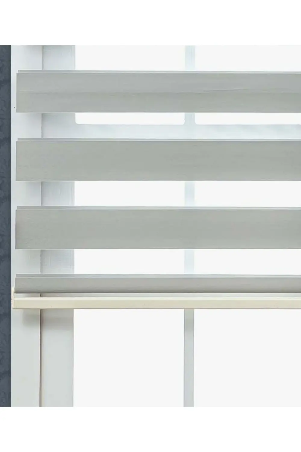 Delux Düz Gri Bambu Zebra Perde Alüminyum Kasalı Yüksek Kaliteli