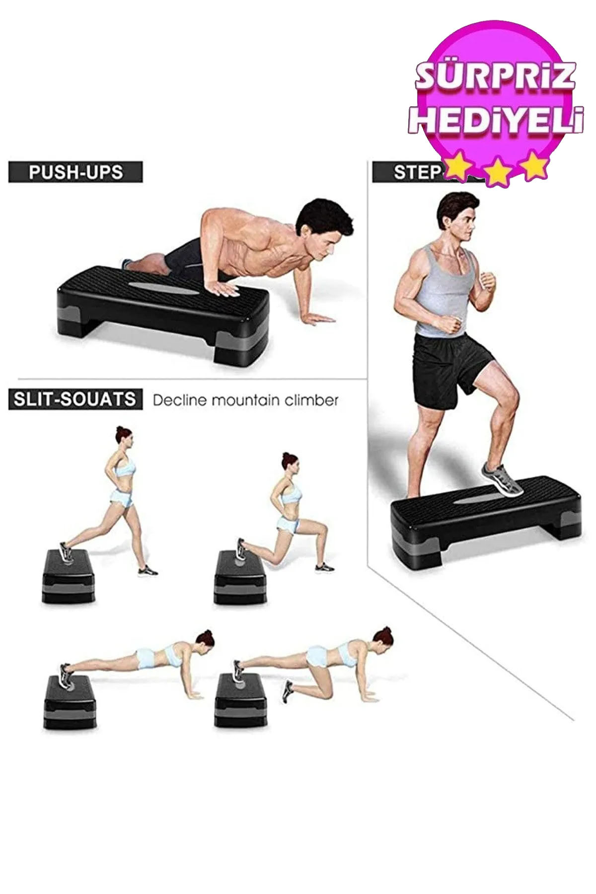 Jet Delux Kalite Step Tahtasi 2 Kademeli Ayarlanabilir Step Aerobik E