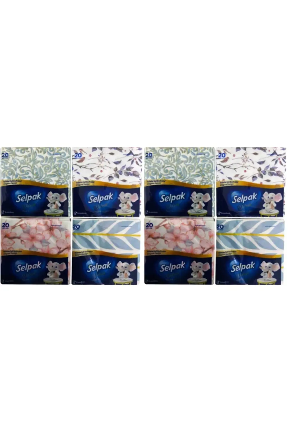 Deluxe Elegant Design Desenli Peçete 29,5 X 30 Cm 20'li X 8 Adet