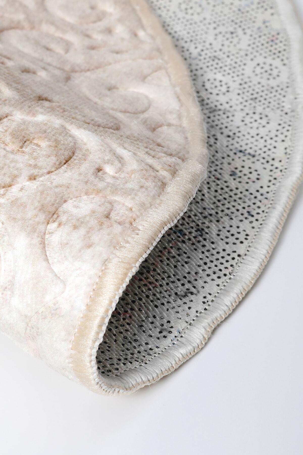 Delüxe Halı Devetüyü Saçaksız Siyah Taban Oval Halı Yeni Kabartma