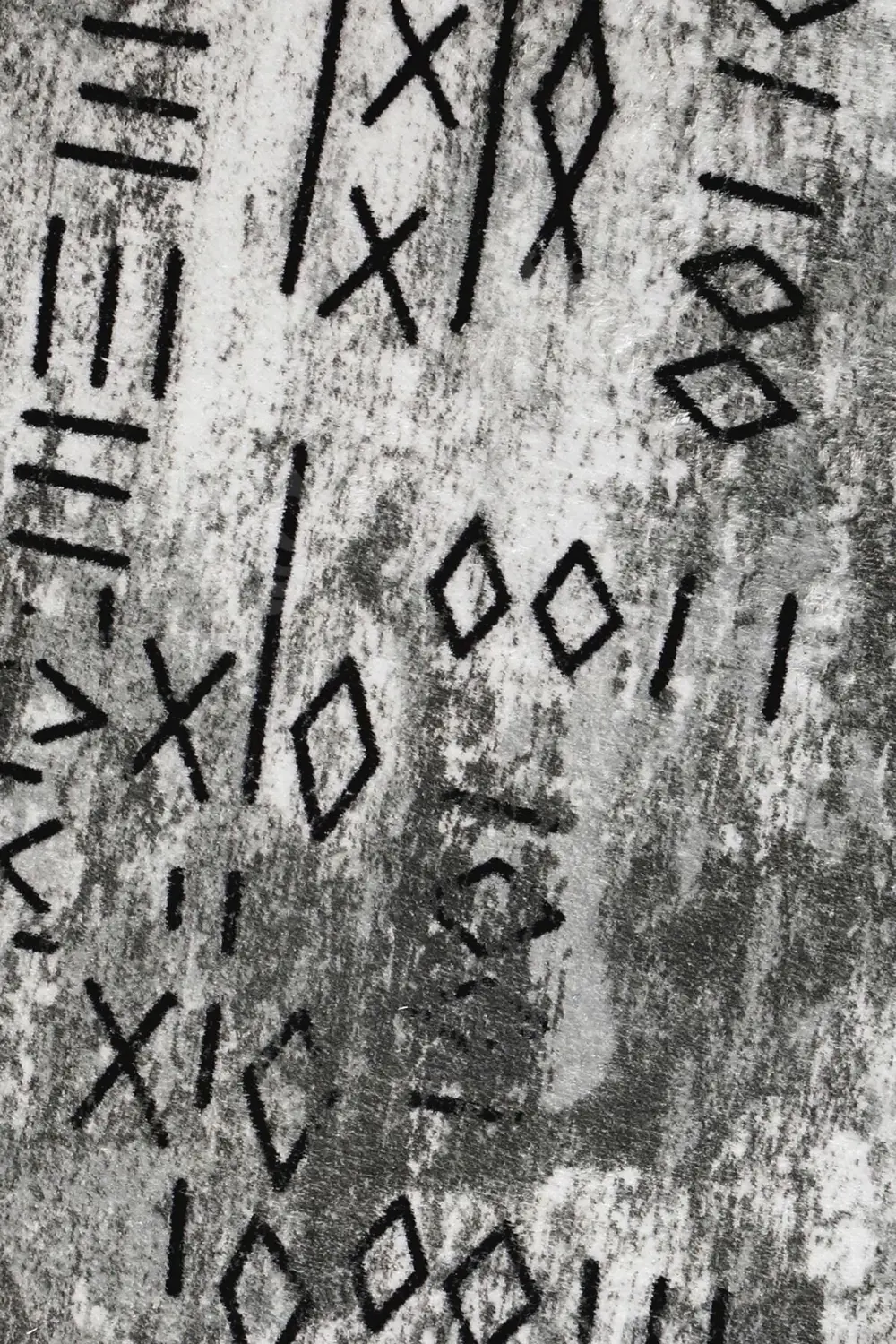 Delüxe Halı Iskandinav Gri Saçaklı Deri Taban Yuvarlak Halı Banyo